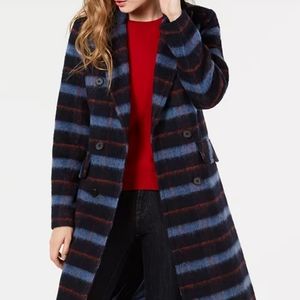 BCBG Generation Double-Breasted Plaid Coat